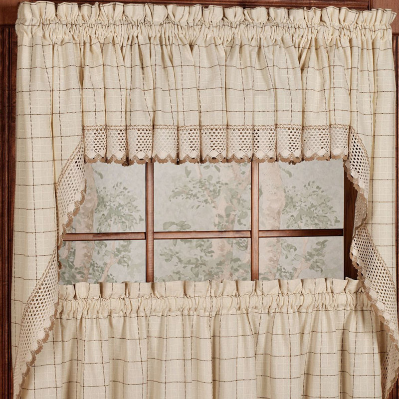 Loon Peak Burrigan 60" Cotton Kitchen Window Swag Curtain Valance